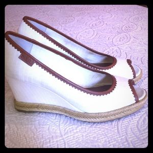 Ralph Lauren Platform Wedge Peep-Toe Sandals